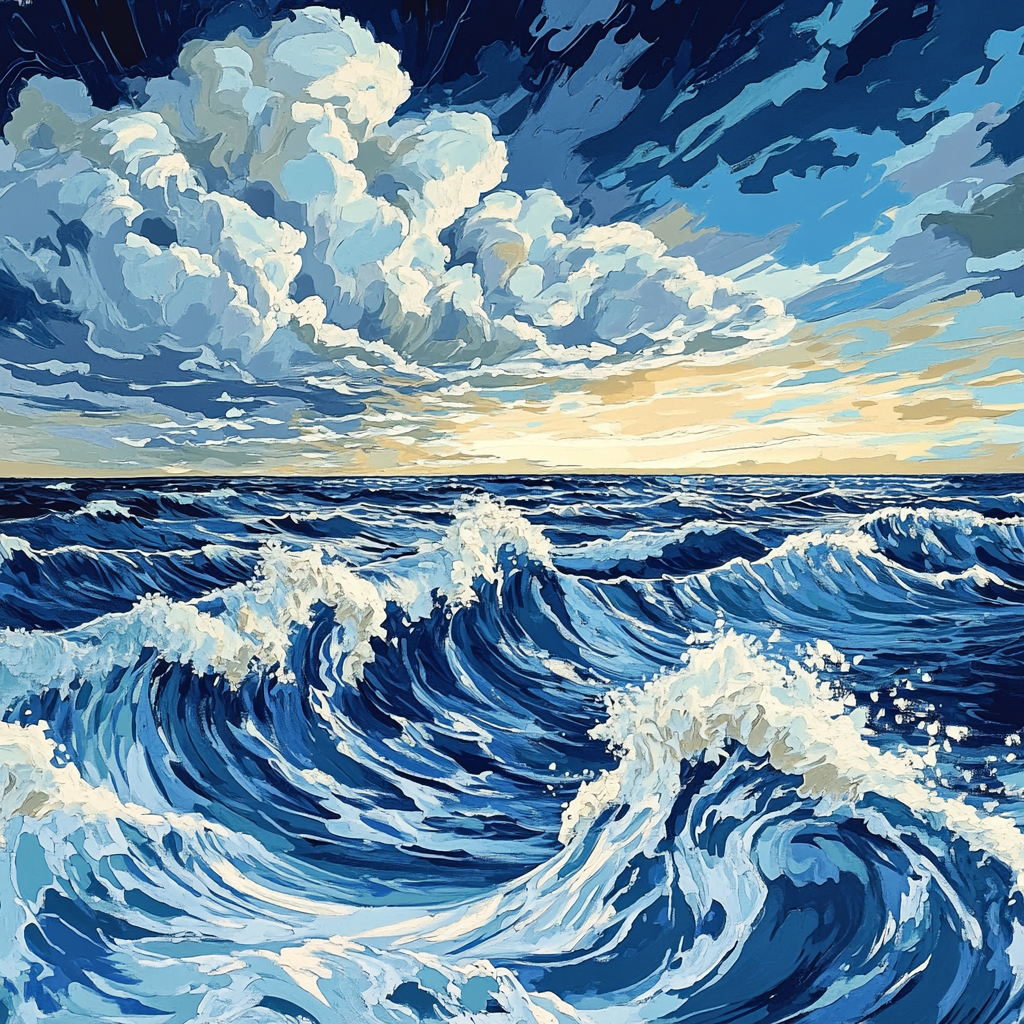 Hokusai Inspired Ocean Journey Paint by numbers kits