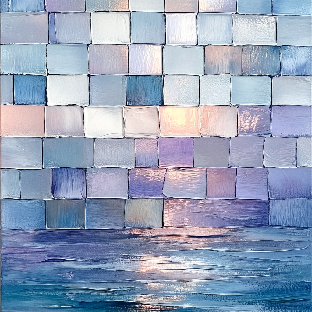 Jean-Paul Riopelle Inspired Reflective Lake As Stained Mosaic Paint by numbers kits