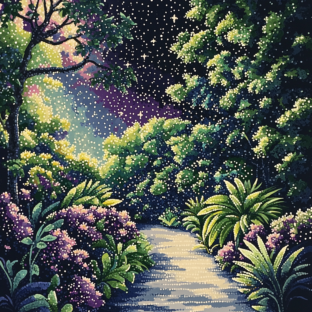 Georges Seurat Inspired Celestial Garden Illusion Paint By Numbers Kits