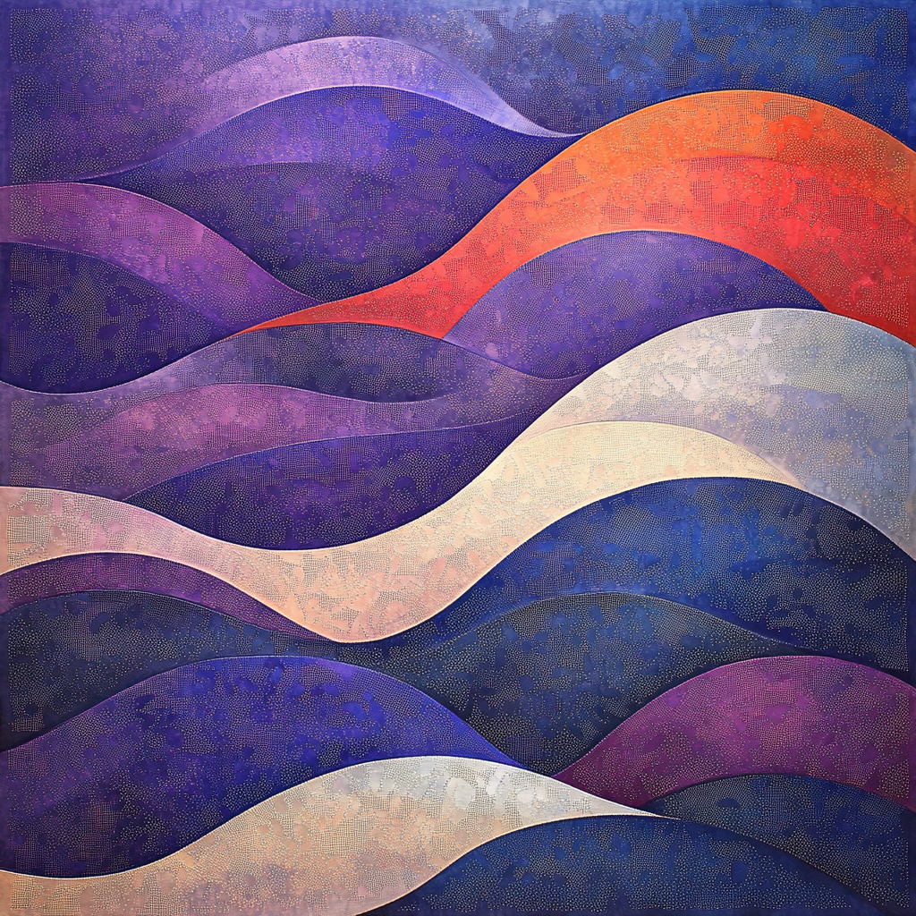 Georges Seurat Inspired Chromatic Wave Geometry paint by color