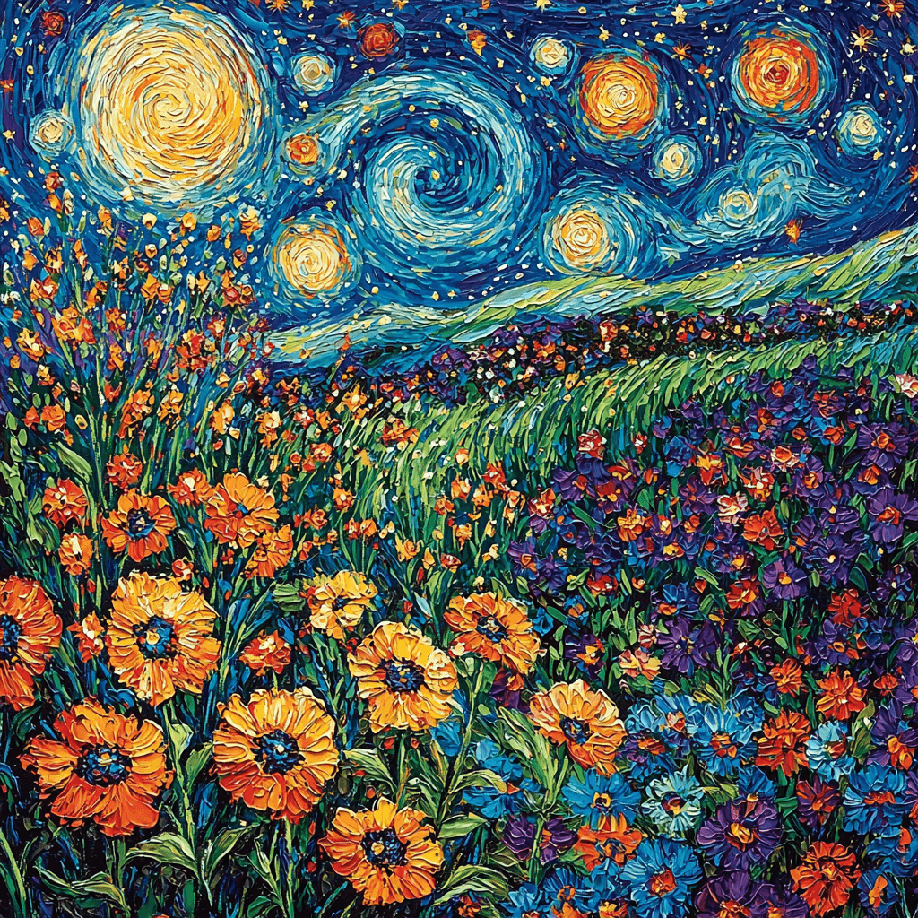 Vincent Van Gogh Inspired Van Gogh's Celestial Blossoms Numbered Painting Kits