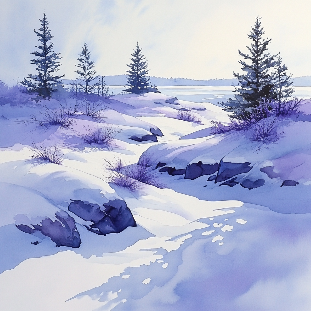 Franklin Carmichael Inspired Winter Violet Shadows Number painting