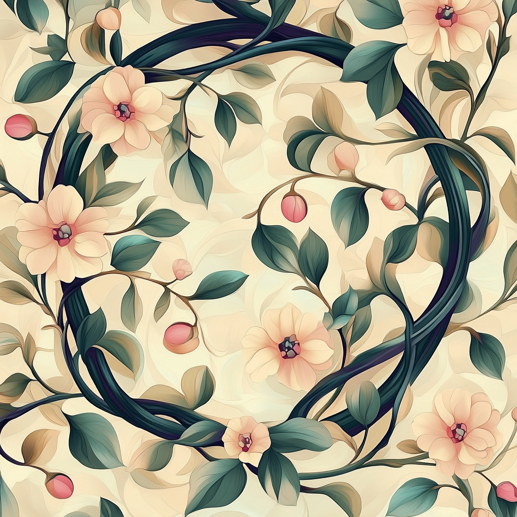 Alphonse Mucha Inspired Timeless Floral Symphony Numbered painting kits