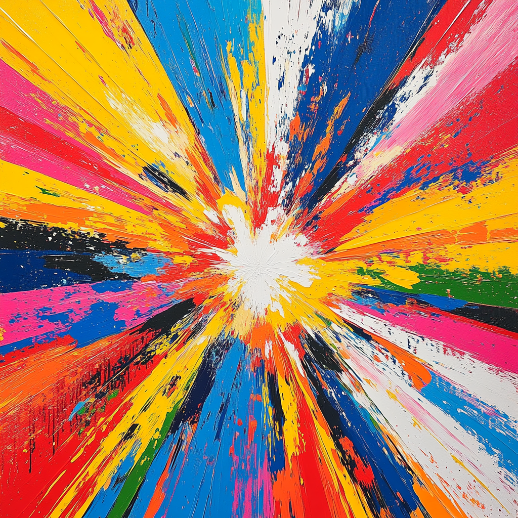 Damien Hirst Inspired Colorful Chaos paint by numbers