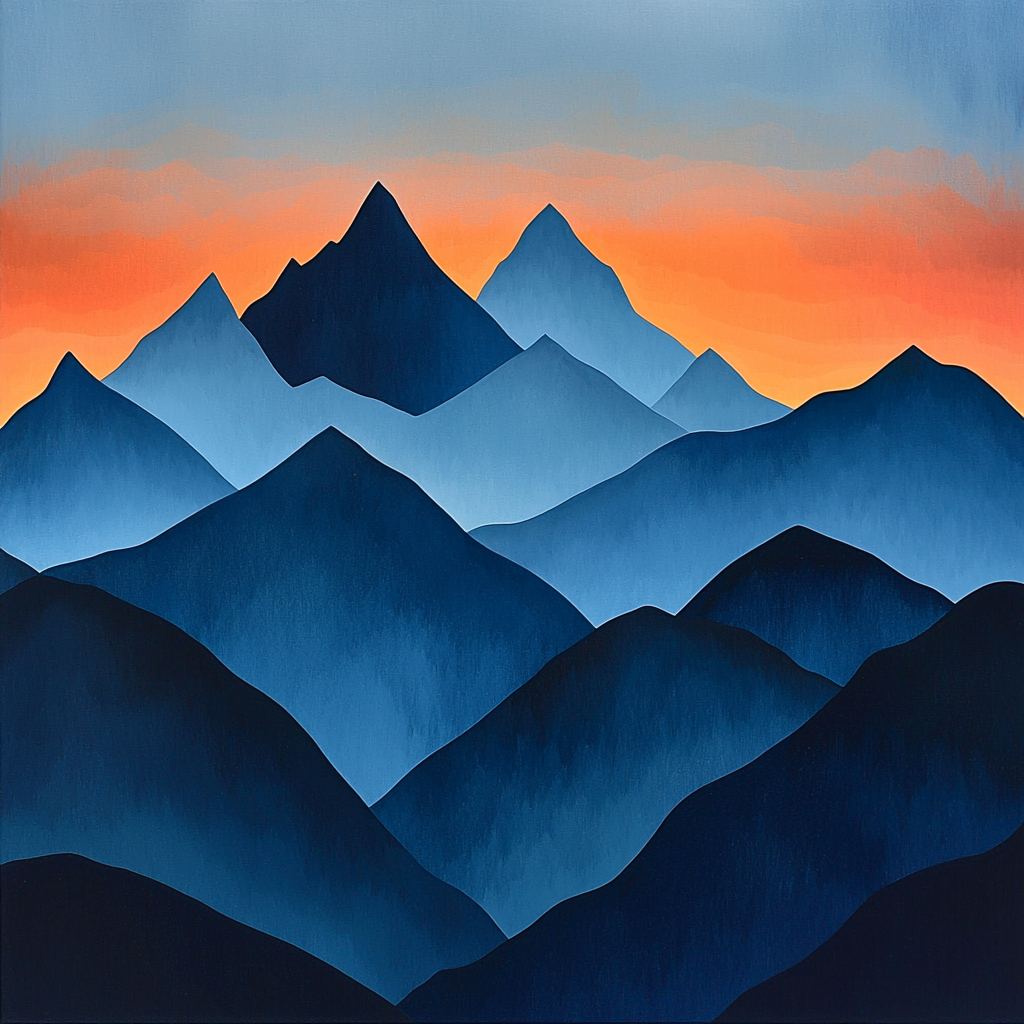 Paul Cézanne Inspired Twilight Mountain Dreams Paint By Color