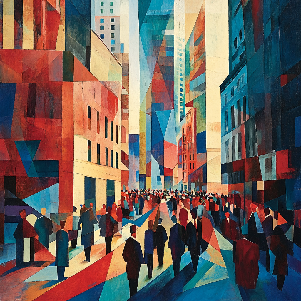 Picasso Inspired Cubist Street Scene painting number kit