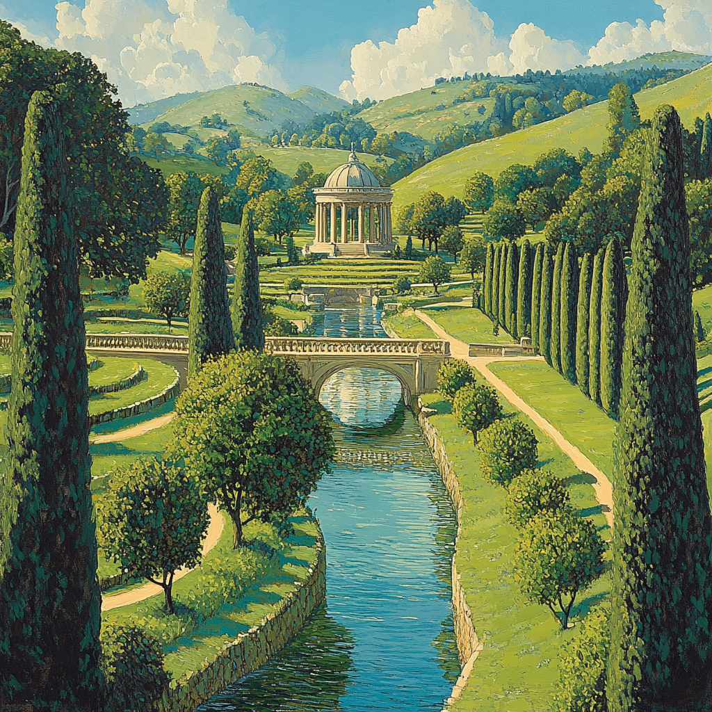 Raphael Inspired Serene River Perspective Paint by numbers art