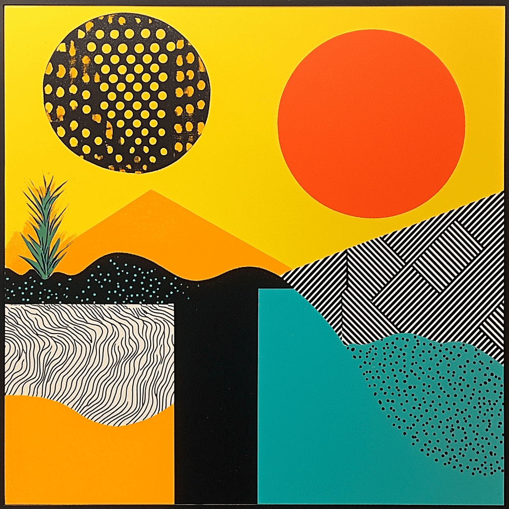 Roy Lichtenstein Inspired Retro Geometric Paradise Paint By Numbers