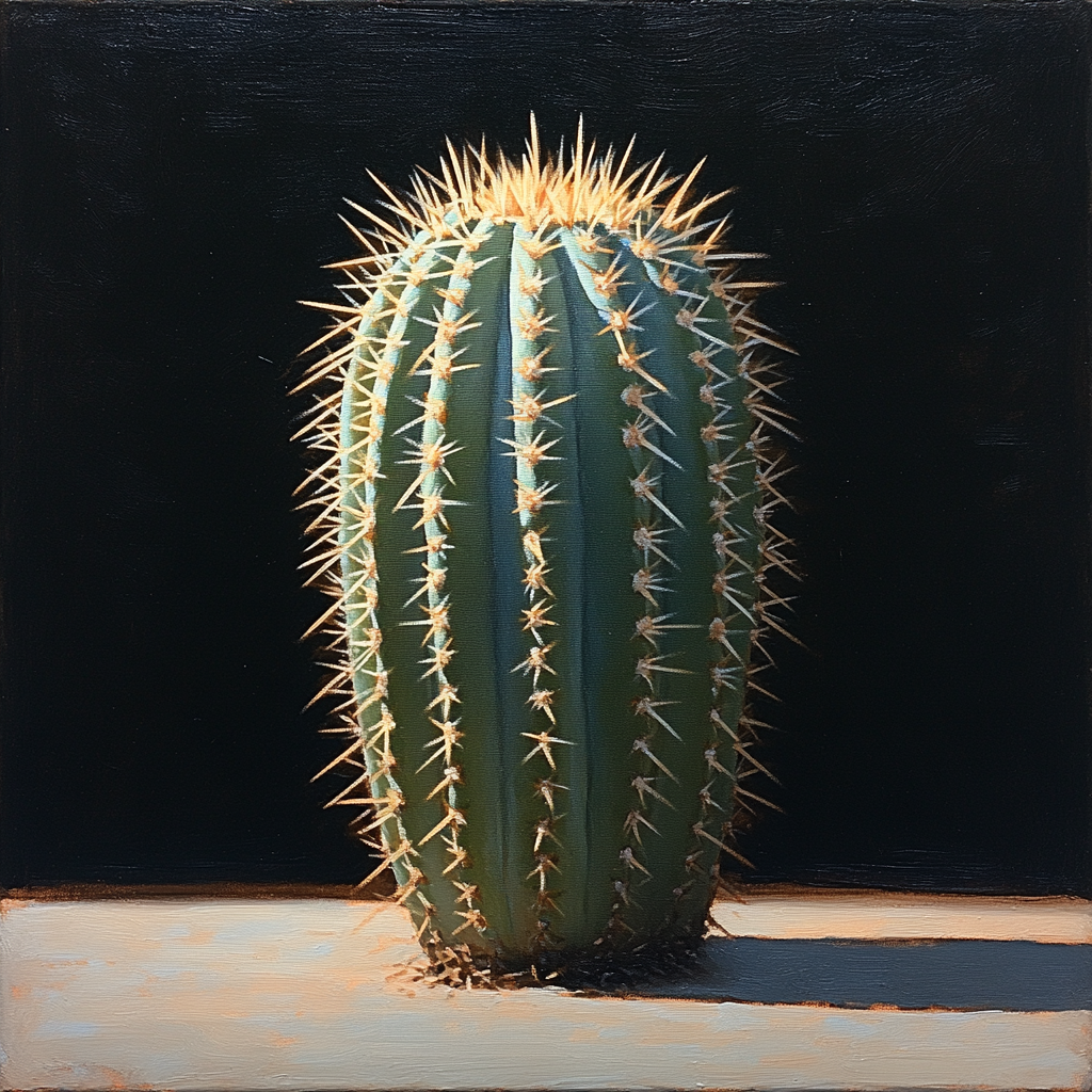 Caravaggio Inspired Desert Cactus Contrast DIY paint by numbers