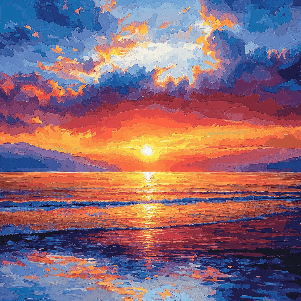 J.M.W. Turner Inspired Chasing Sunsets Paint By Color