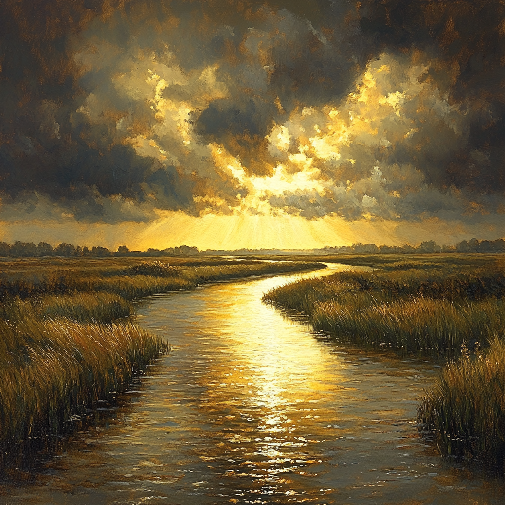 Rembrandt Inspired River Glow Under Moody Skies Painting by numbers kit
