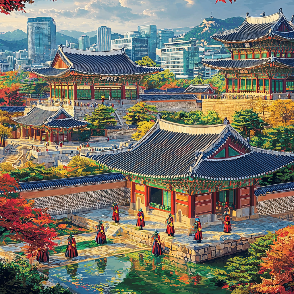 Gyeongbokgung Palace - Seoul, South Korea Paint By Numbers