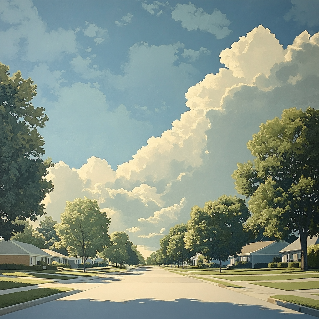 René Magritte Inspired Quiet Suburb Paint by numbers art