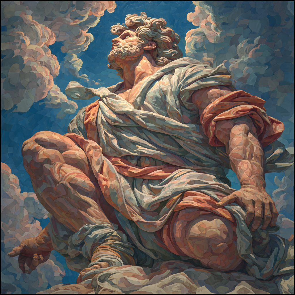 Michelangelo Inspired Powerful Warrior paint by color