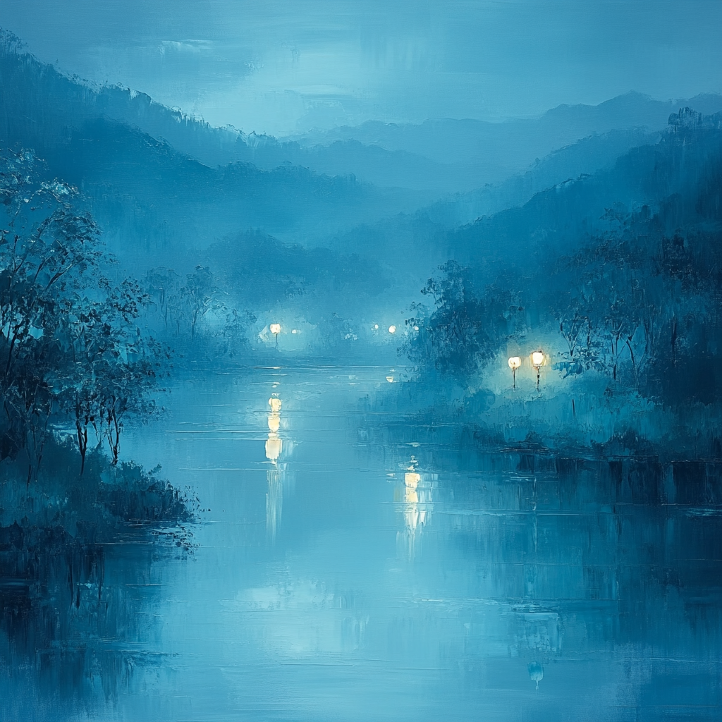 Whistler Inspired Nocturne By The River painting number kit