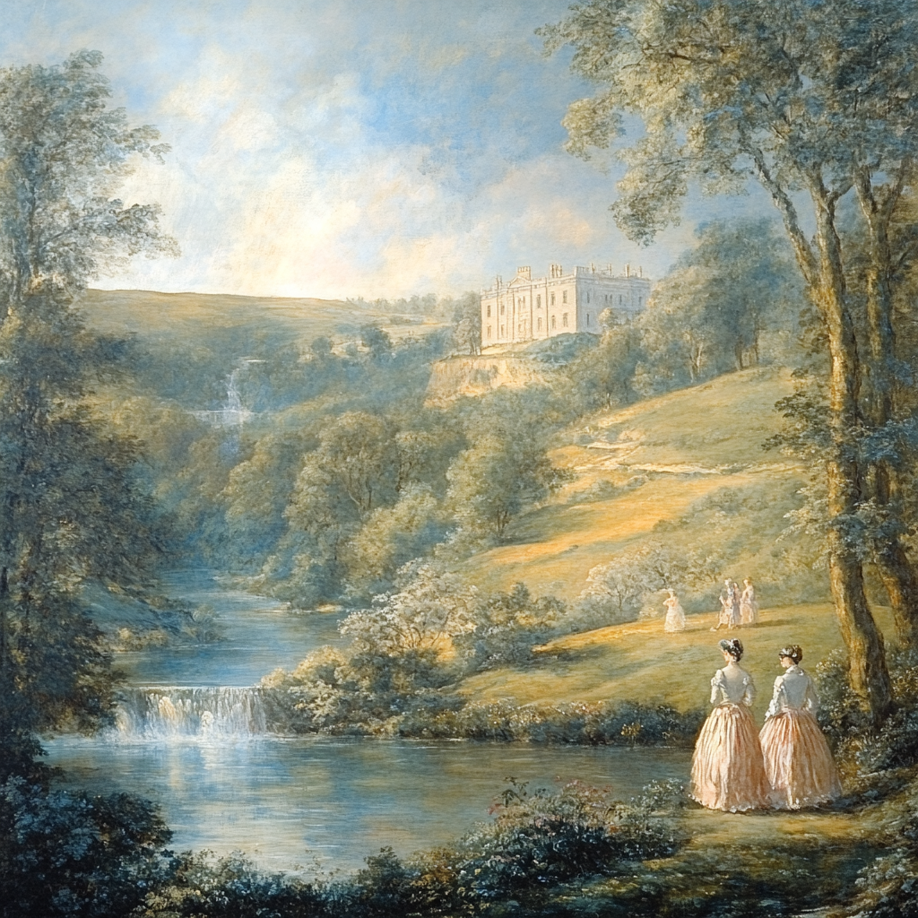 Thomas Gainsborough Inspired Elegant Landscape With Figures paint by number