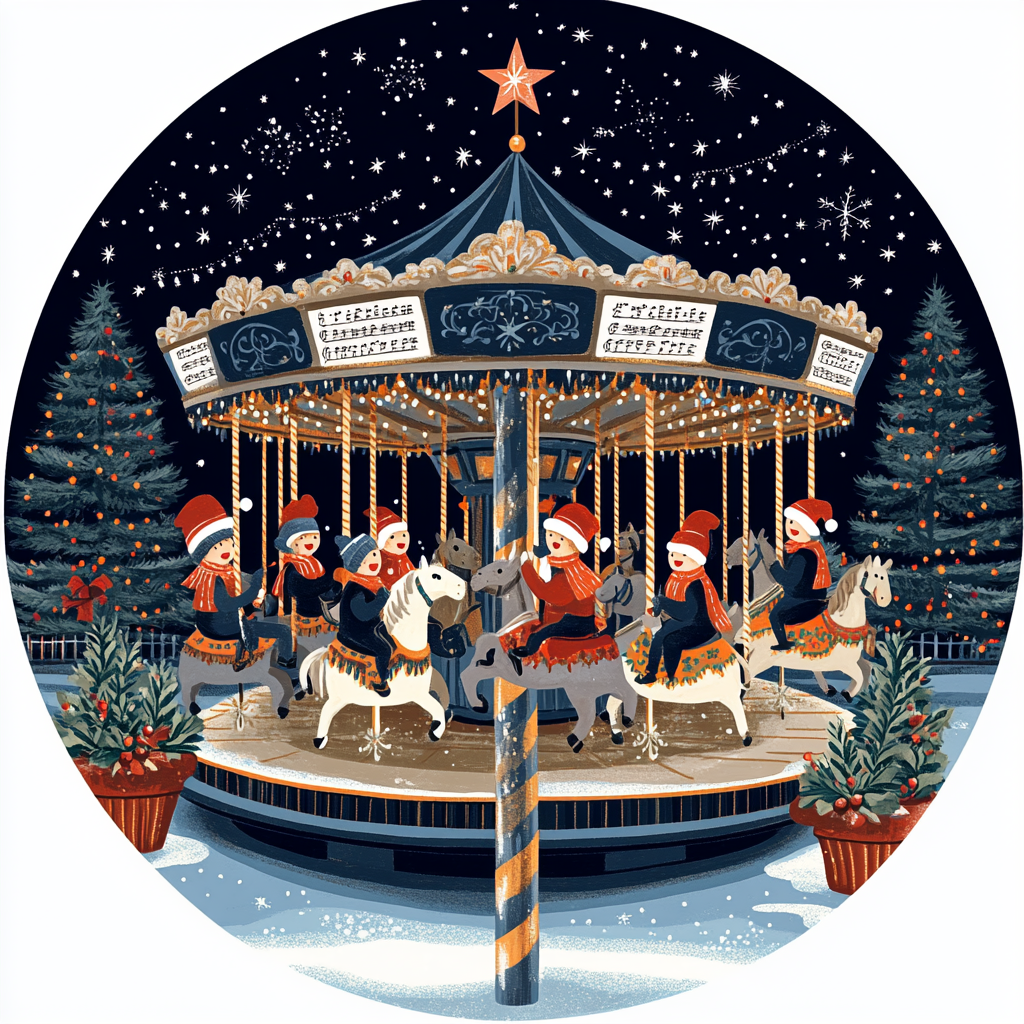 Starlight Carousel Carolers Painting by numbers kit
