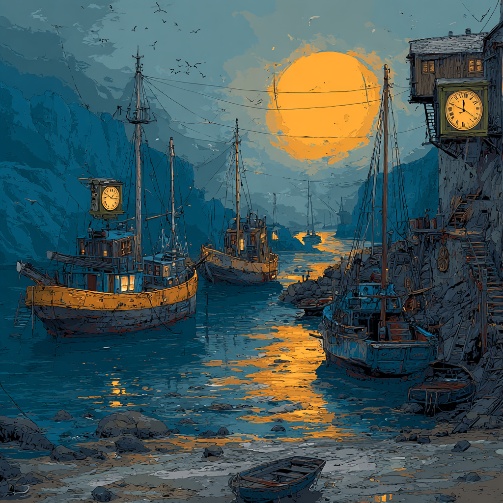 Salvador Dali Inspired Melting Clock Harbor Numbered painting kits