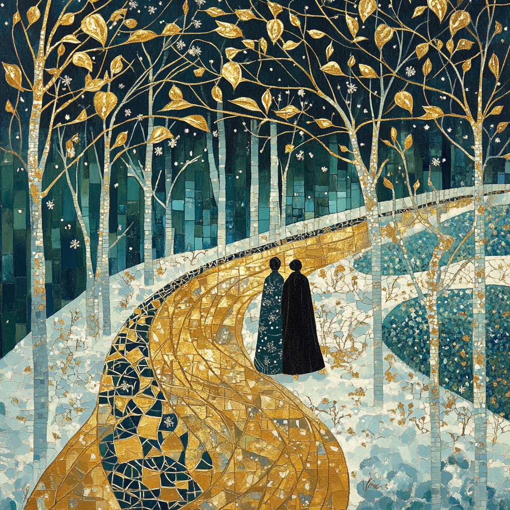 Gustave Klimt Inspired Winter Garden Paint by numbers art