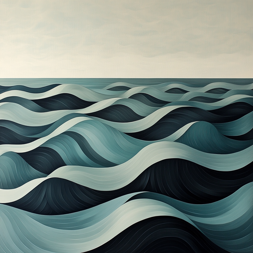 M.C. Escher Inspired Tessellated Ocean Current paint by number