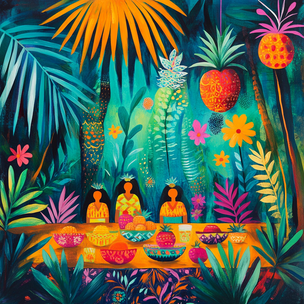 Gauguin Inspired Tropical Banquet paint by number