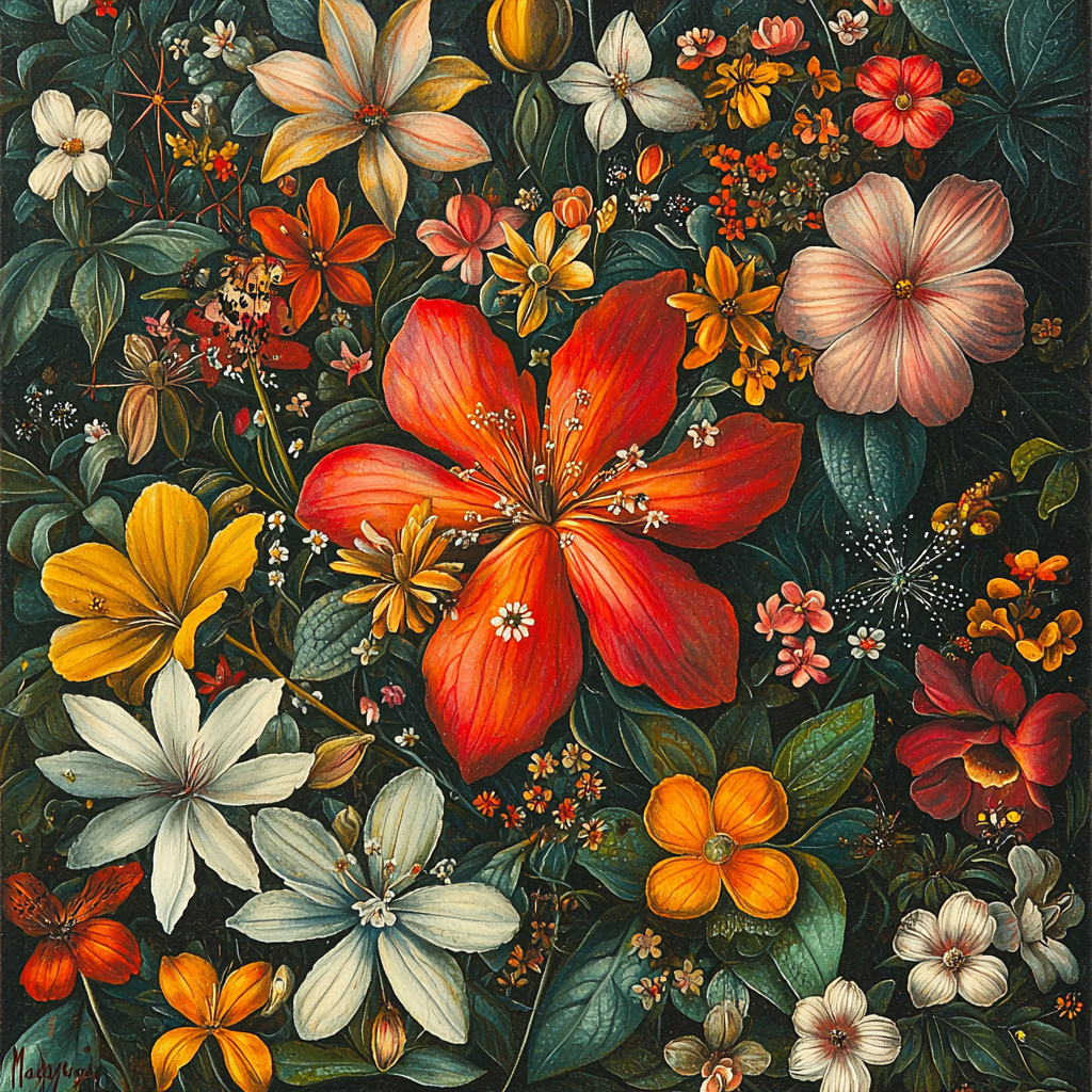 Maria Sibylla Merian Inspired Harmonious Bloom Numbered Painting Kits