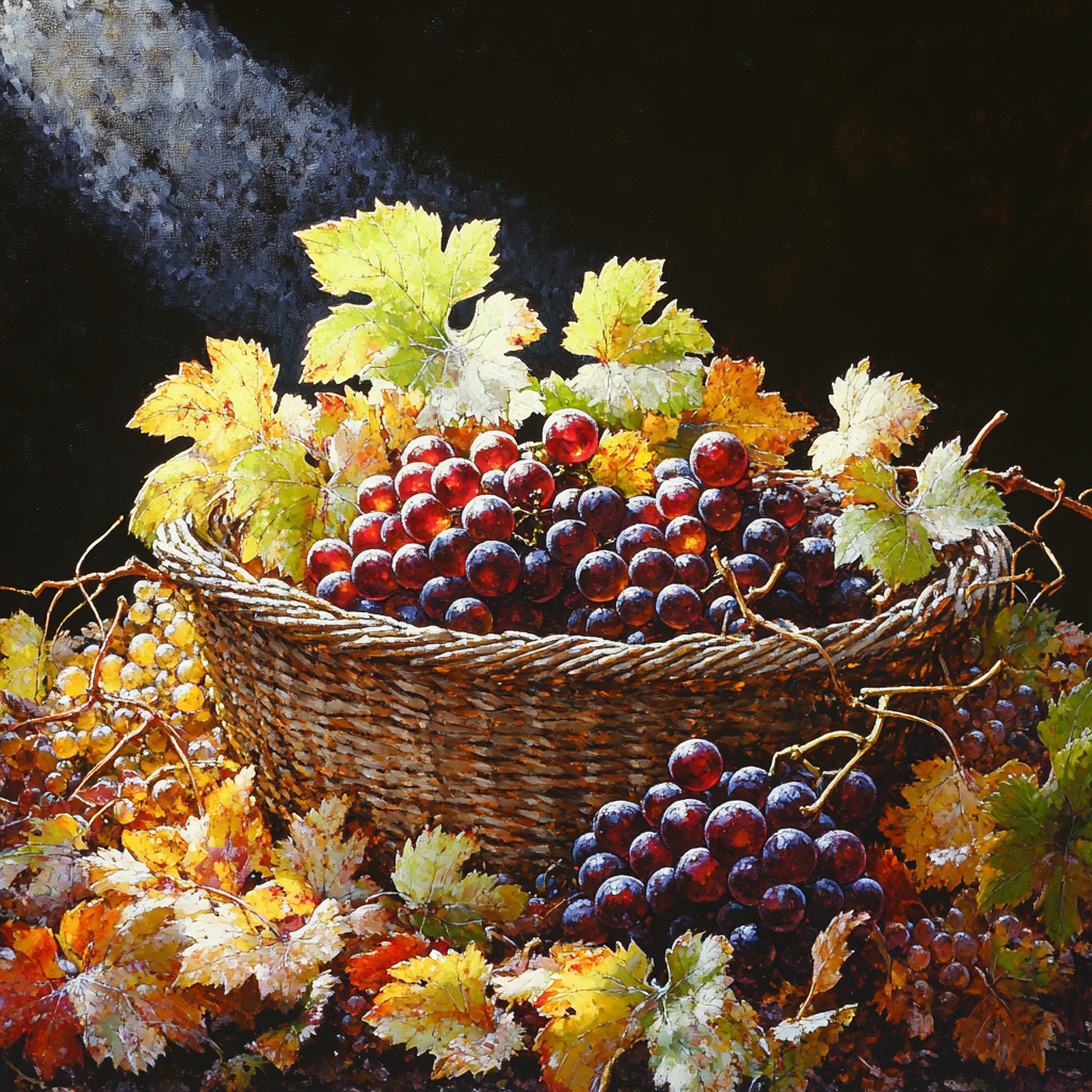 Caravaggio Inspired Fading Vineyard Bounty paint by numbers