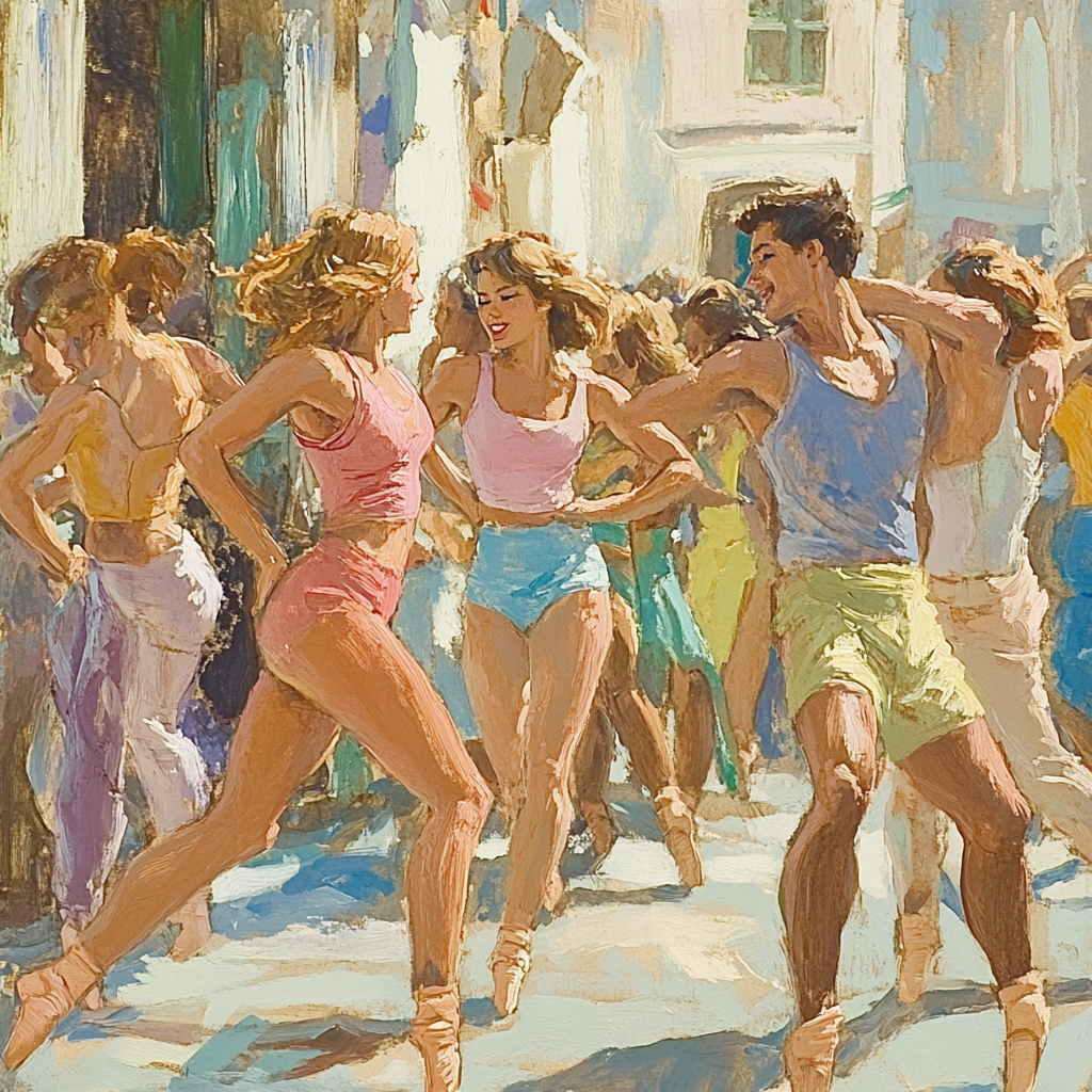 Degas Inspired Café Dancers paint by color