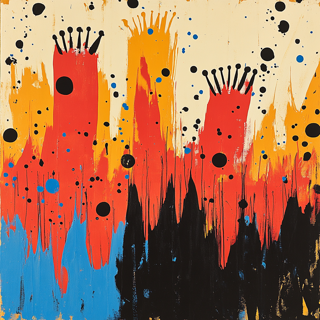 Jean-Michel Basquiat Inspired Sonic Graffiti Pulse Number painting