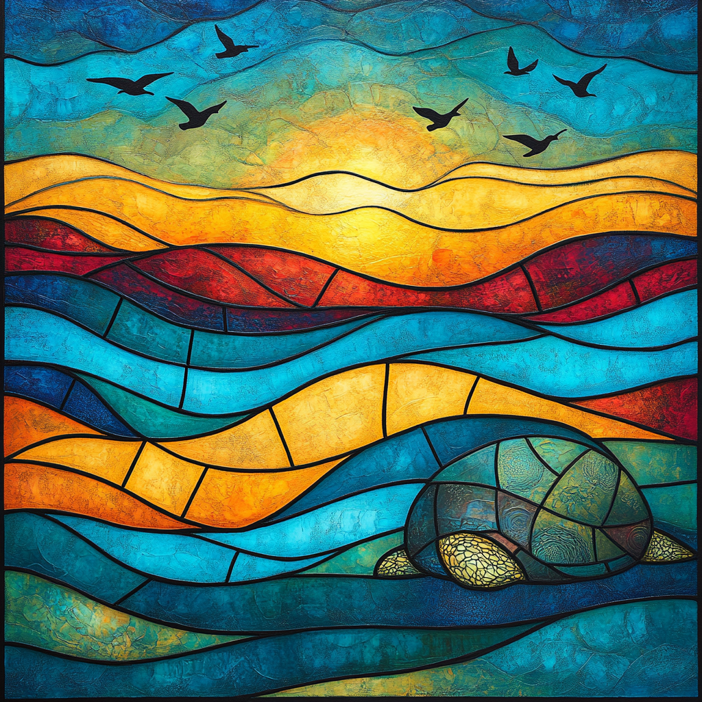 Norval Morrisseau Inspired Turtle Of The Celestial River painting number kit