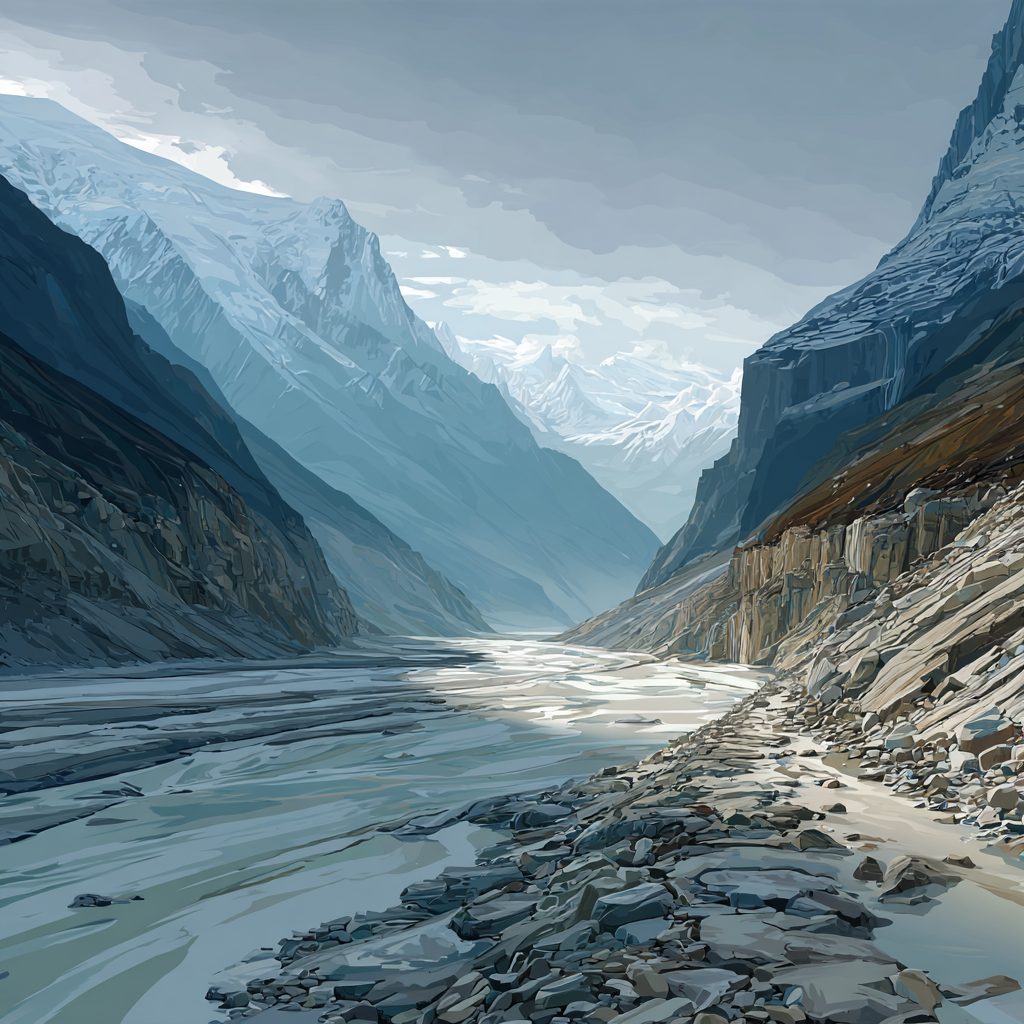 Leonardo Da Vinci Inspired Glacier Striation Study Numbered painting kits