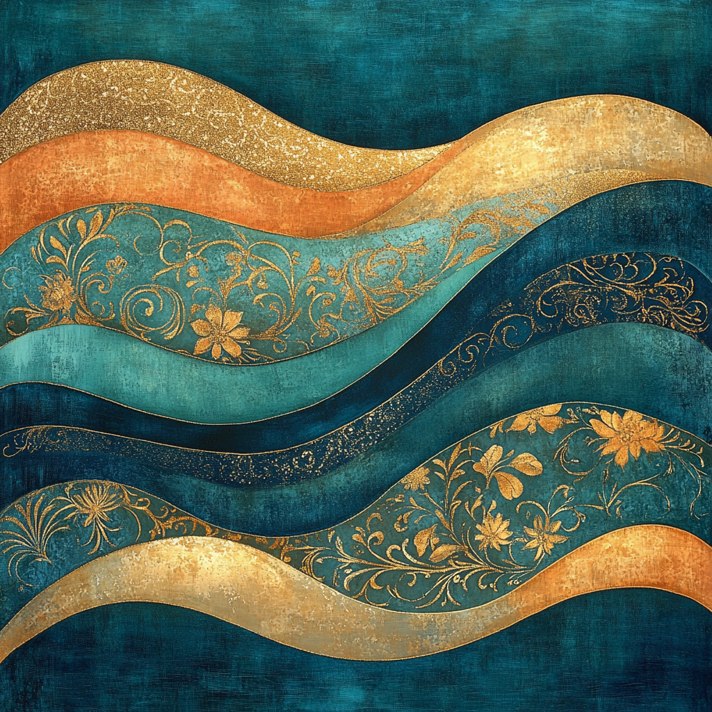 Gustav Klimt Inspired Symphony Of Rivers Paint by numbers kits