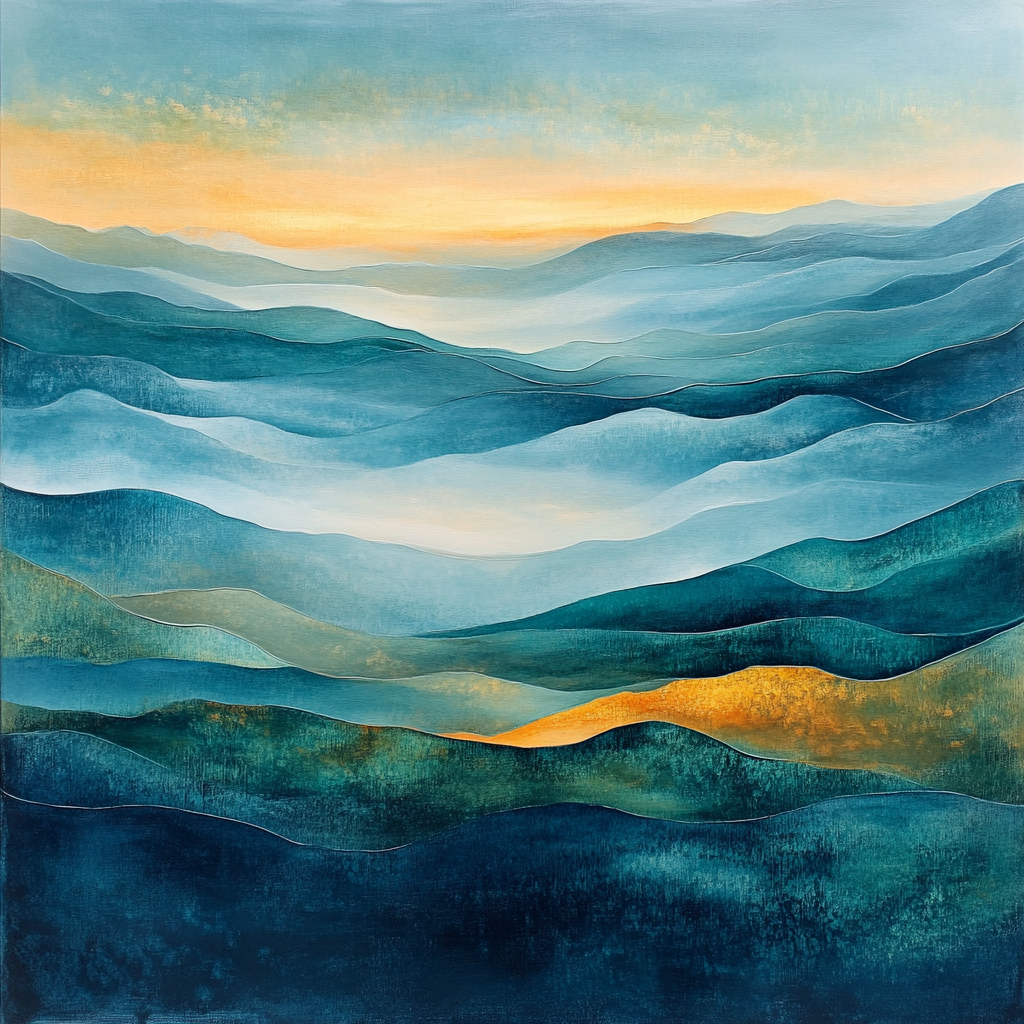 Jean-Paul Riopelle Inspired Ethereal Misty Morning Number painting