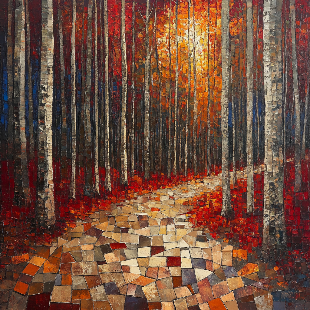 Jean-Paul Riopelle Inspired Mosaic Autumn Shards Paint by numbers kits