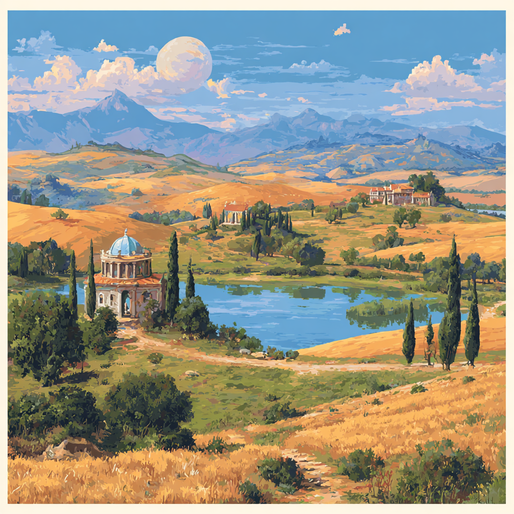 Claude Lorrain Inspired Sunlit Landscape DIY paint by numbers