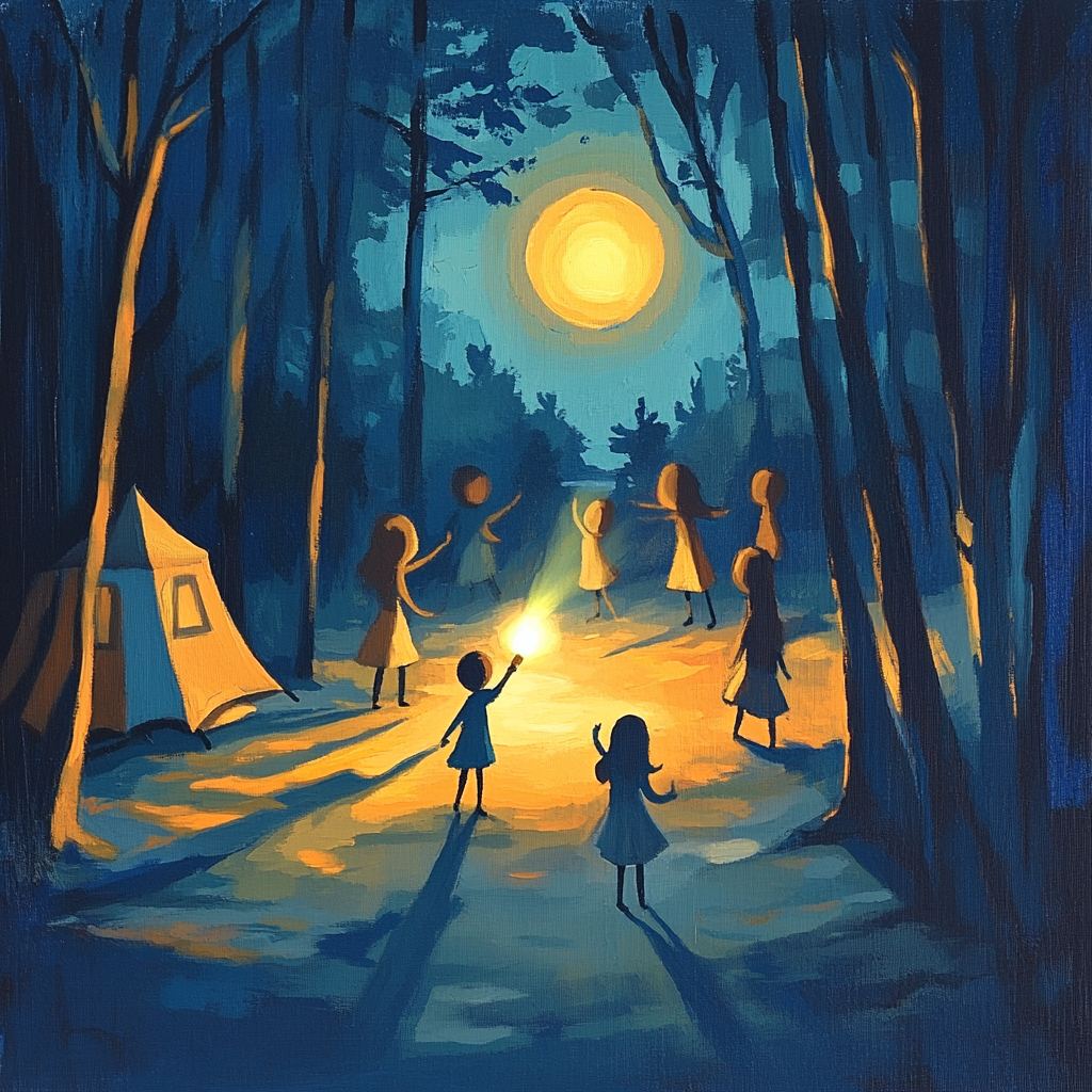 Fear Flashlight Night paint by numbers