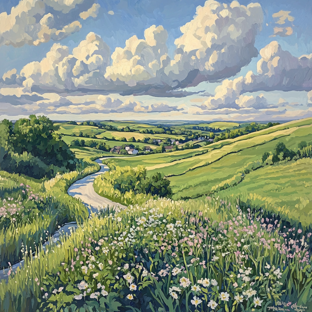 John Constable Inspired Countryside Lane Paint by numbers art