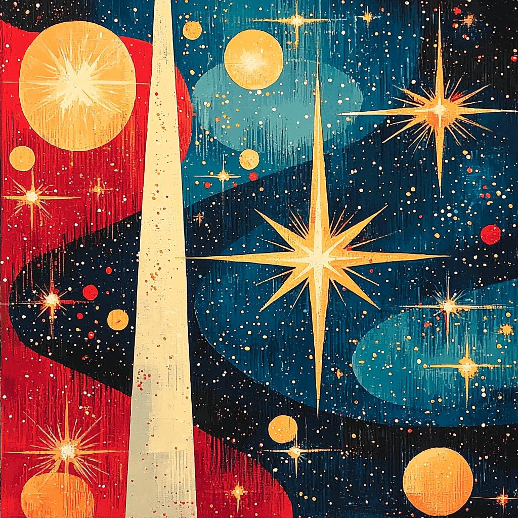 Kazimir Malevich Inspired Luminous Cosmos Numbered Painting Kits