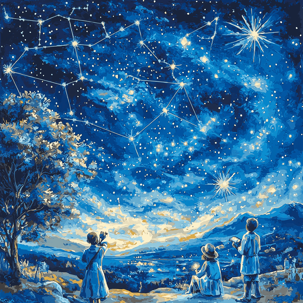 Traditional Astronomical Art Style Inspired Stargazer's Quest DIY Paint By Numbers