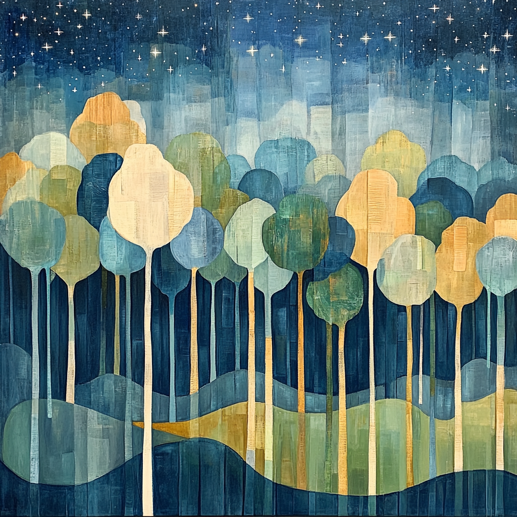 Max Ernst Inspired Celestial Forest Of Symbols Number painting