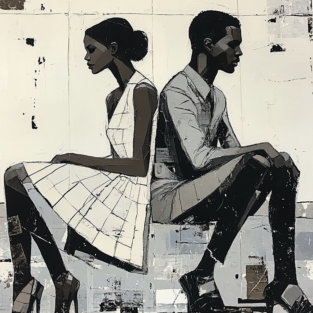 Schiele Inspired Expressive Couple paint by numbers