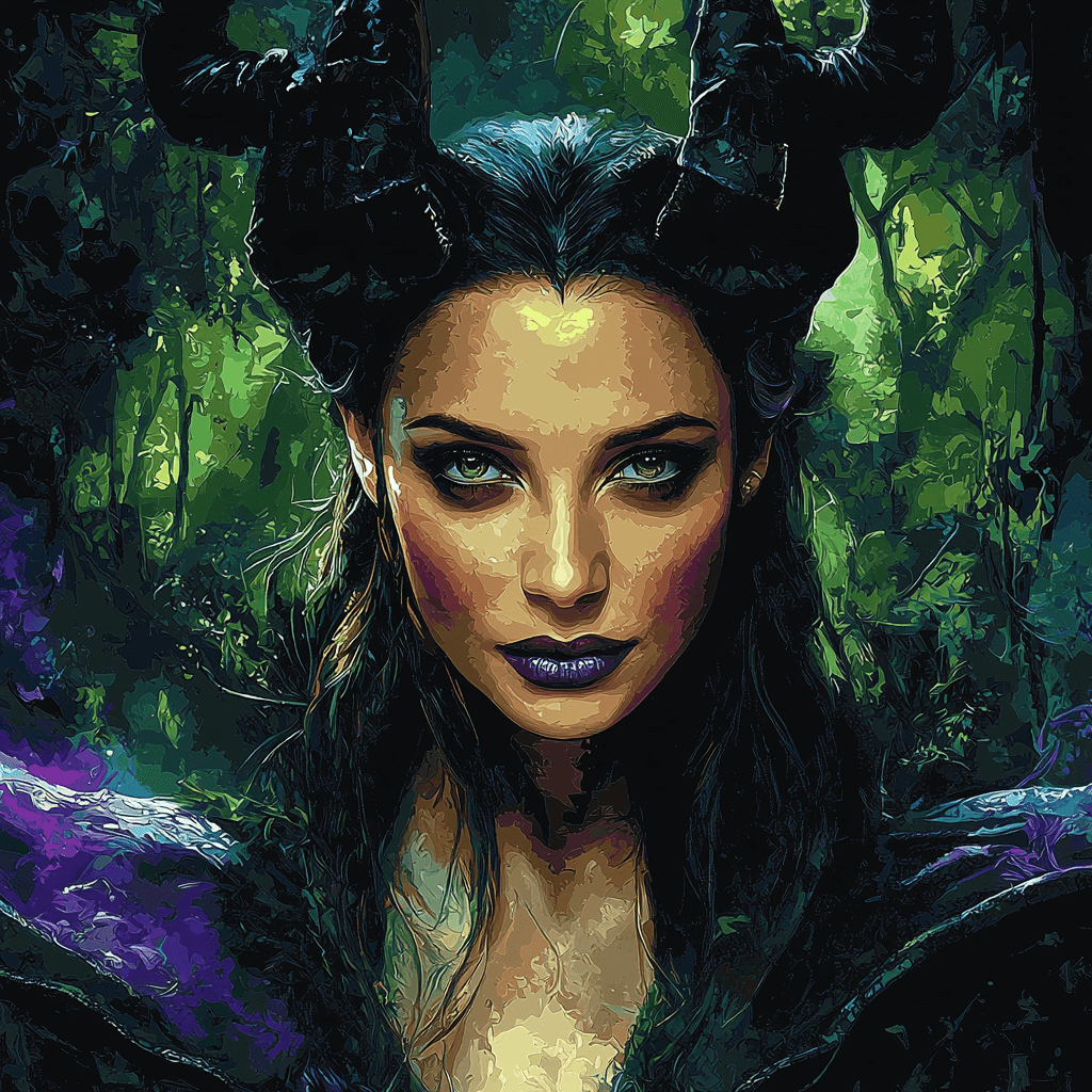 Angelina Jolie: The Protector In The Face Of Maleficent Number Painting