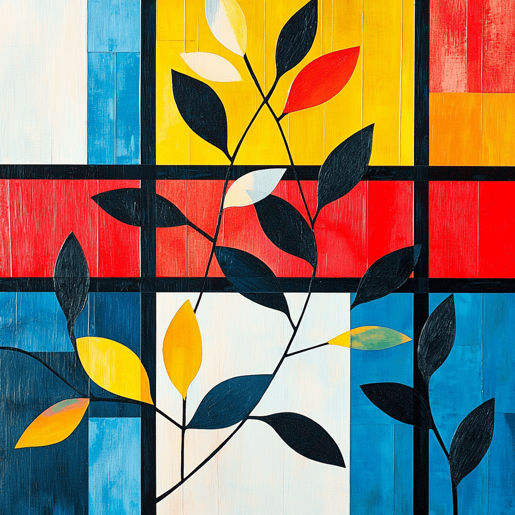Piet Mondrian Inspired Vivid Patterns Of Nature Paint By Numbers Kits