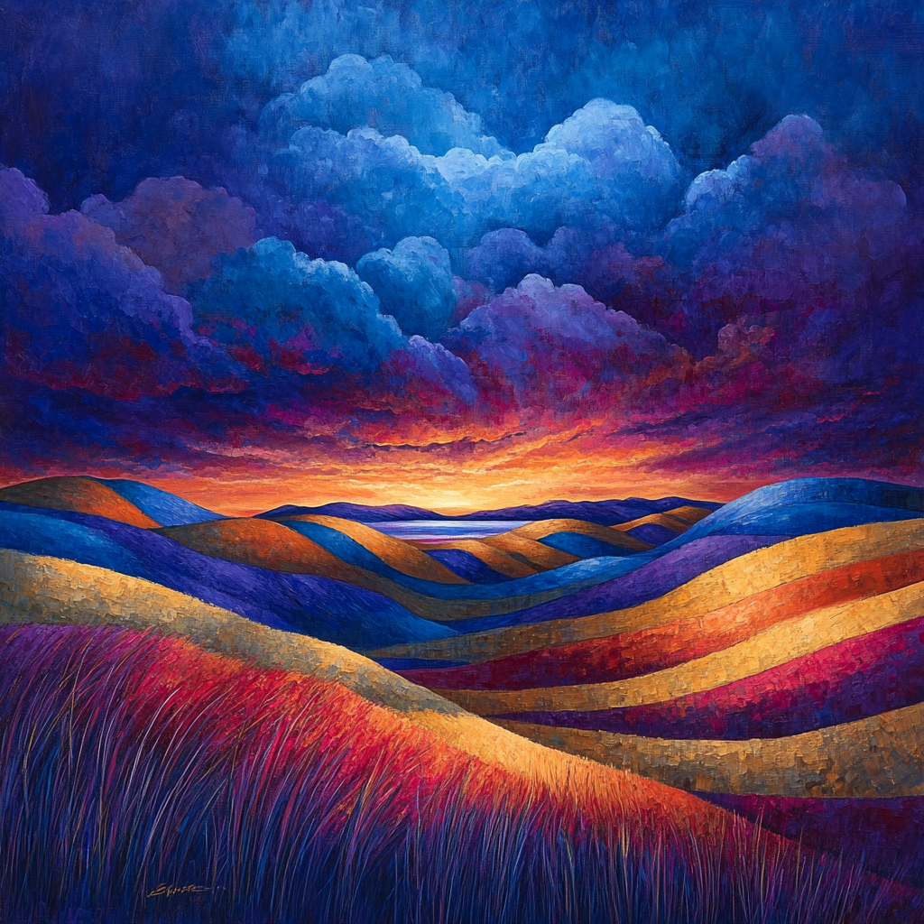Frederick Varley Inspired Storm Swept Rolling Hills At Dusk Paint by numbers kits