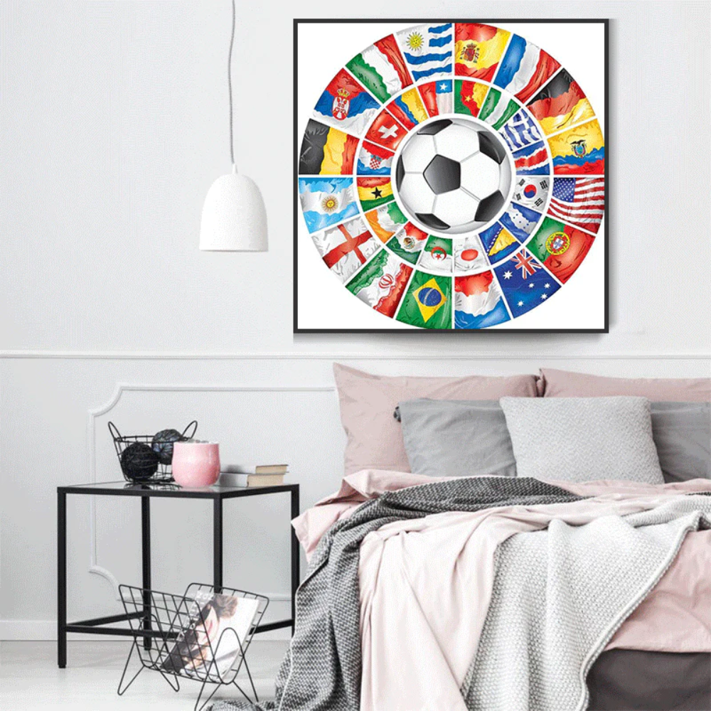 FIFA 2026 Soccer Ball DIY Paint By Numbers Framed Canvas Kit For Adult