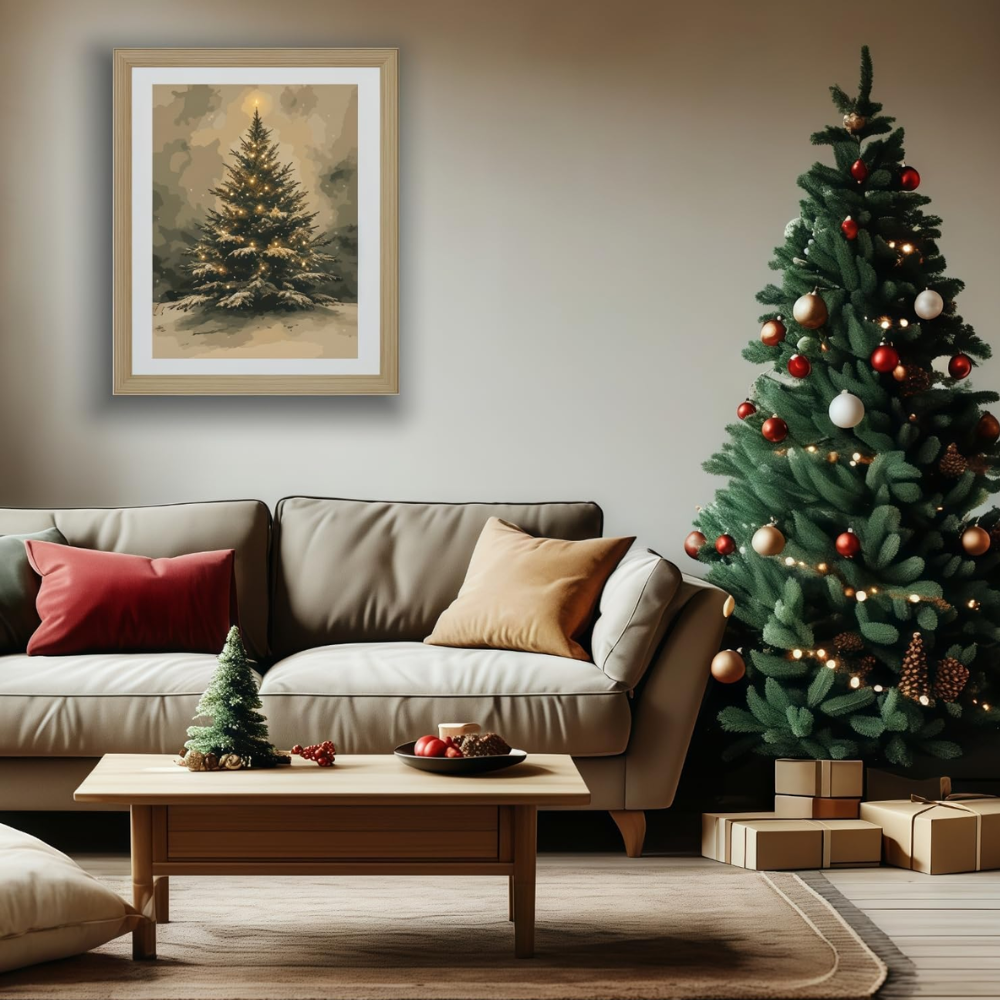 Christmas Tree Paint by Numbers Kit With DIY Canvas Set
