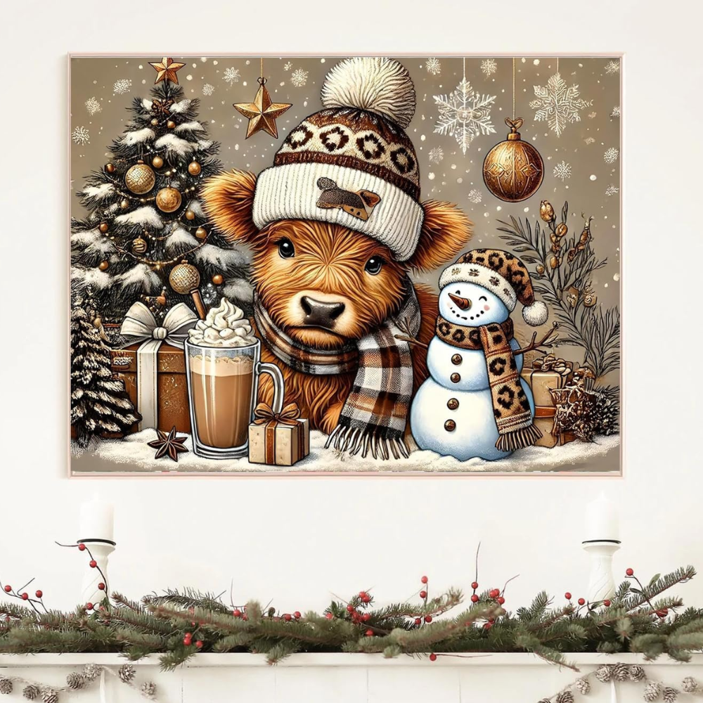 Winter Christmas Paint by Numbers DIY Canvas Kit