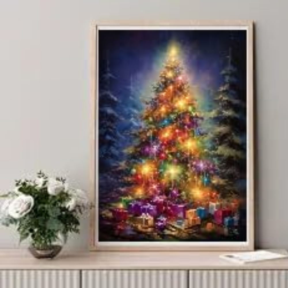 Christmas Paint by Numbers DIY Canvas Painting Kit 