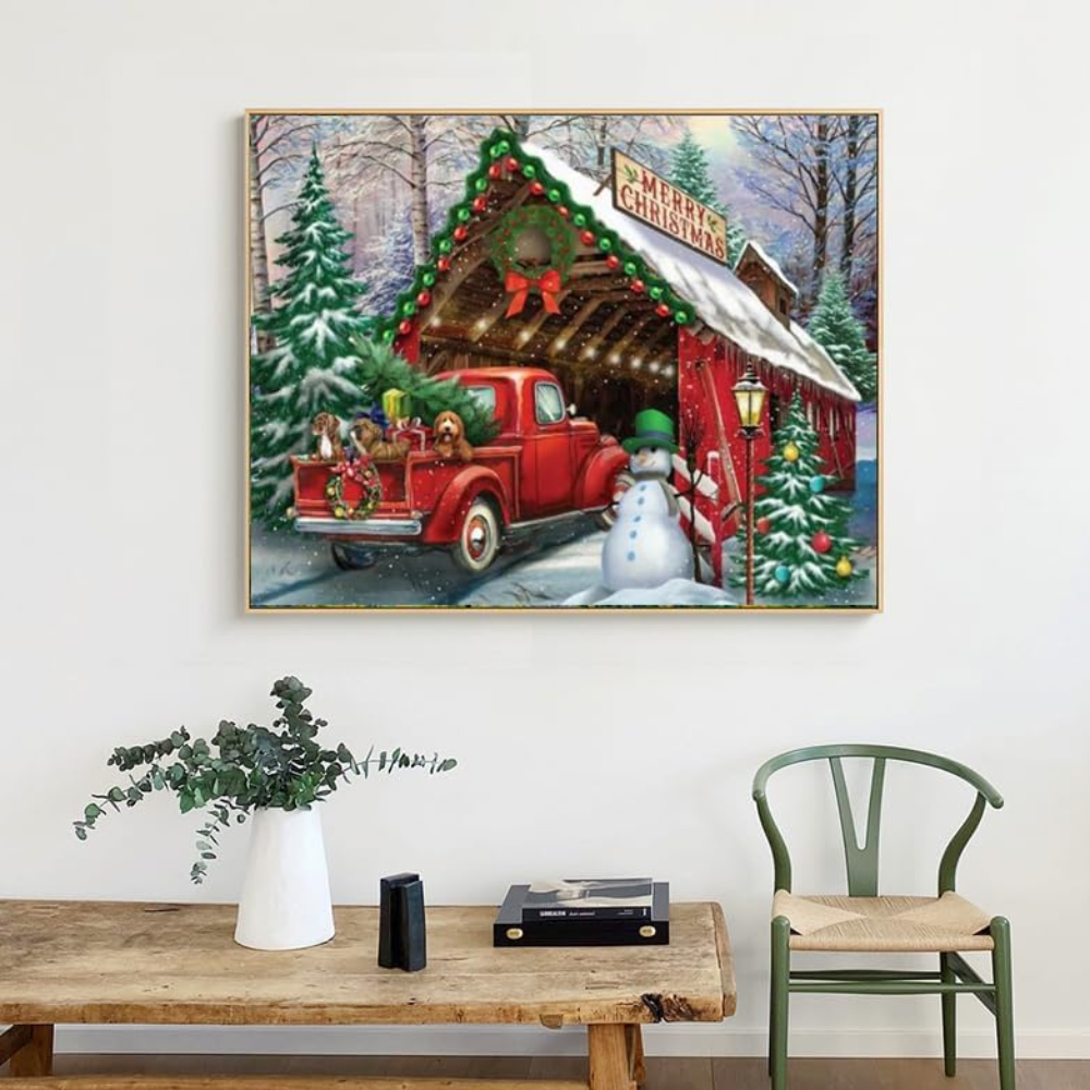Christmas Paint by Numbers Kit with Brushes on Canvas