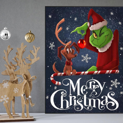Christmas Paint by Numbers Framed Canvas Kit with Wooden Easel